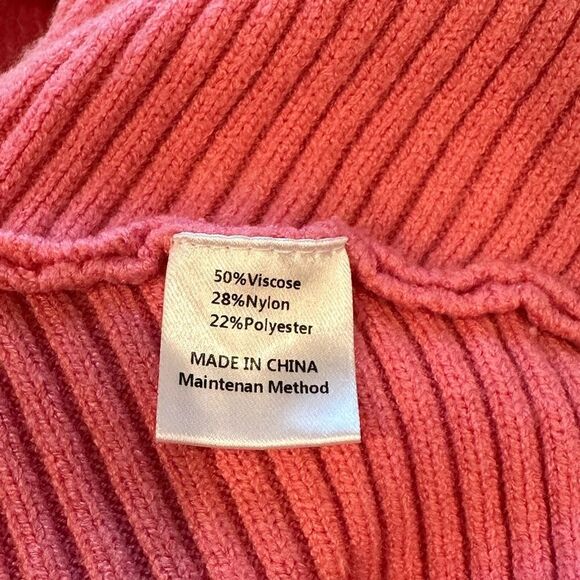 TECREW Women's Oversized Batwing Long Sleeve Pink Sweater - Picture 9 of 9